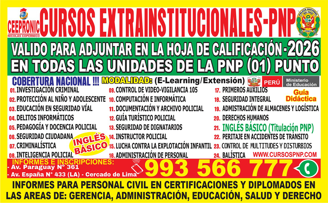 cursos online o presencial para policias en peru