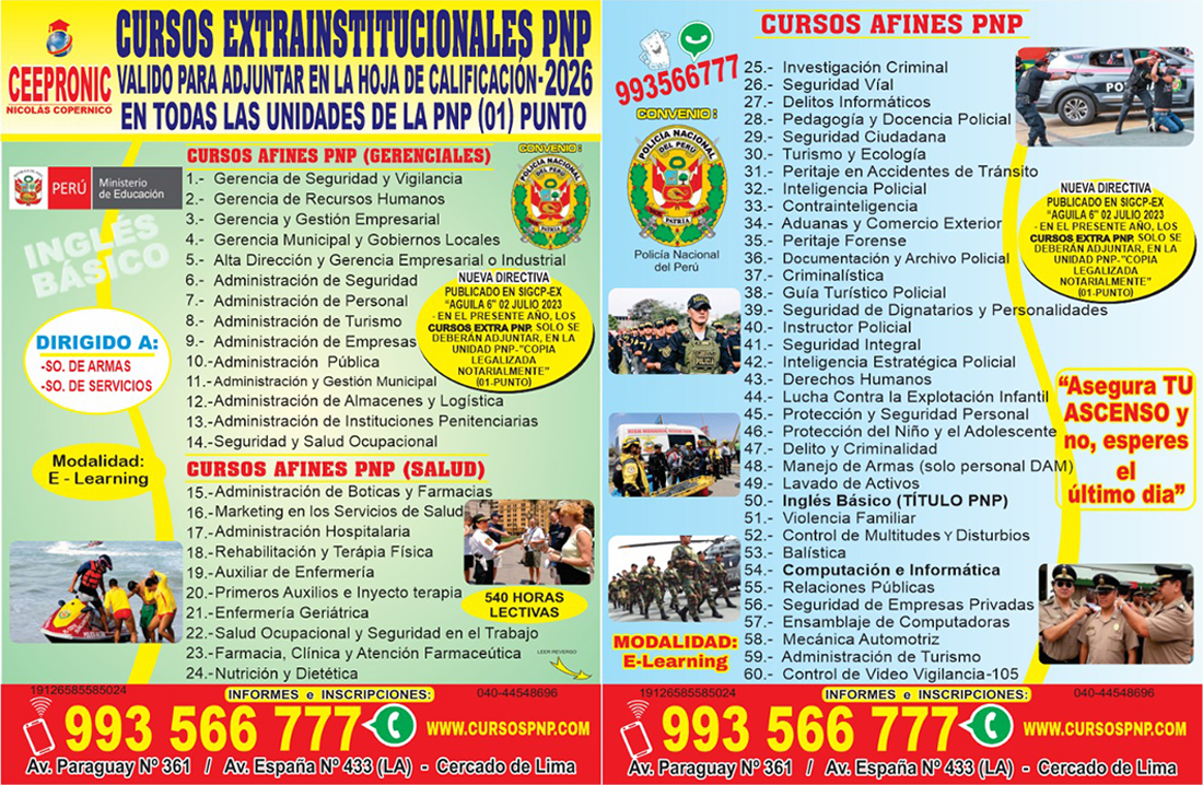 cursos online o presencial para policias en peru